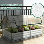 giantexuk raised garden bed with greenhouse, 2 in shown in use