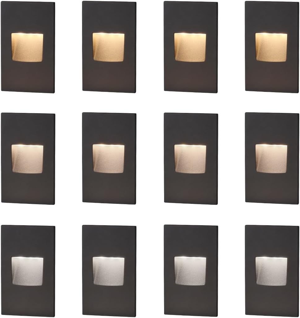 kadision 120v vertical led step lights, 3000k/4000k/5000k, 12-pack, main product view