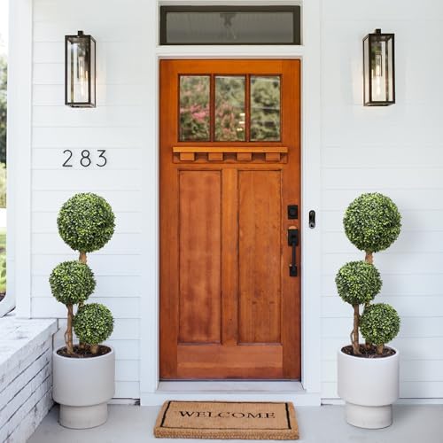 damomo artificial boxwood ball topiaries trees, outdoor 3ft, side view