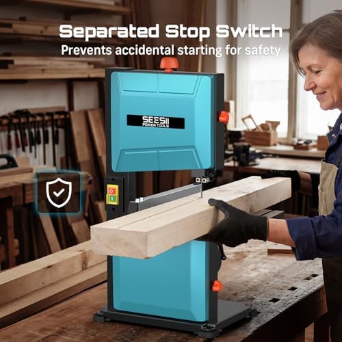 seesii benchtop band saw for woodworking: 3a-120v bandsaw, view 10
