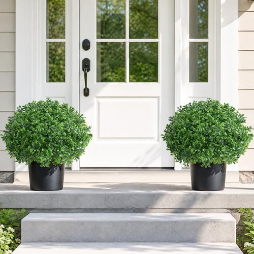 fake potted plants artificial plants for outdoors decor, front angle view