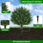 yangrass 23" set of 2 artificial cypress topiary on a desk or shelf