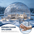 12.5ft garden dome tent, geodesic dome greenhouse with, front angle view