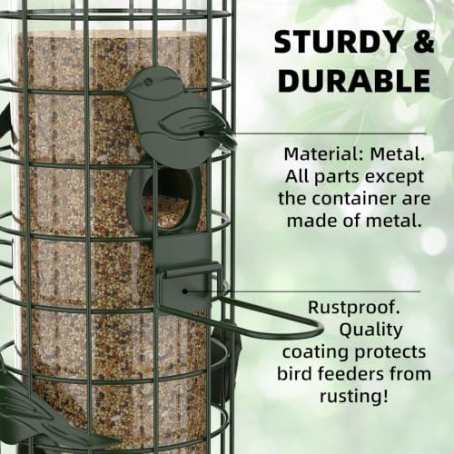 squirrel proof bird feeder,metal mesh bird feeders for, side view