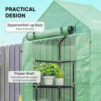 outsunny 5' x 2.5' x 6.5' mini walk-in, side view