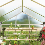 6 ft greenhouse, outdoor greenhouses, polycarbonate panels with, front angle view
