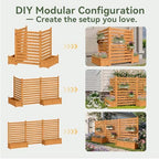 aoxun air conditioner fence, 3-panel wood privacy screen shown in use