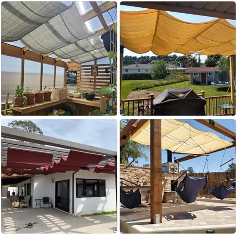 patio 4'w x 16'l pergola shade cover retractable shown in use