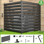 metal privacy fence screen, 42" h×38" w (3 shown in use