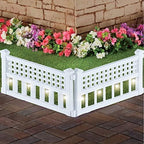 skymall 8-piece solar garden border fence with corner, main product view