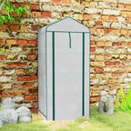 outsunny 4 tier mini greenhouse w/ screen roof, view 9