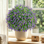 24.7" artificial boxwood topiary ball trees with lavender showing dimensions