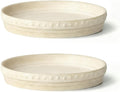 Plant Saucers, Plant Trays to Catch Water, 2 Pcs 8" Ceramic Saucer | Flower Pot Saucers fit pots up to 7", hand-painted antique beige ceramic, catches excess water to protect floors