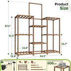 enhomee 47.2" outdoor plant stand with 8-tier for, front angle view