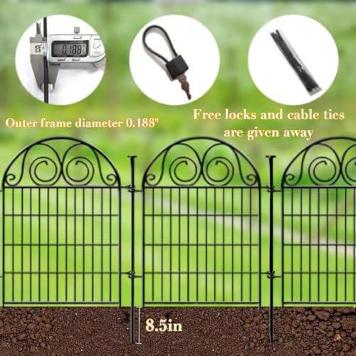 getlay tall garden animal barrier fence with gate showing dimensions