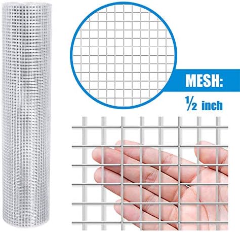 Fencer Wire 19 Gauge Hot-Dipped Galvanized Hardware Cloth with Mesh Size 1/2" x 1/2" for Chicken Coop/Run/Cage/Pen/Vegetables Garden and Home Improvement Project (g. 3 ft. x 10 ft.)