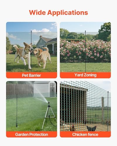 vevor temporary fence with posts, 3 x 49.2, package contents