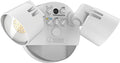 Lithonia Lighting HomeGuard 2-Light LED Outdoor Flood Lights, Motion Sensor Outdoor Lights with Dusk to Dawn, Adjustable Lumens and Color, Round Heads, White (HGX LED 2RH ALO SWW2 120 PIR WH M2)