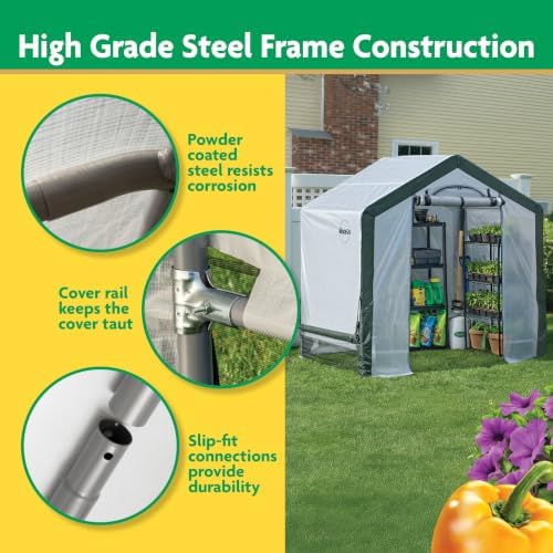 miracle-gro walk-in indoor/outdoor greenhouse, clear, 6 x 4, side view