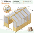 jocisland 6 x 8-ft wooden greenhouse, view 9