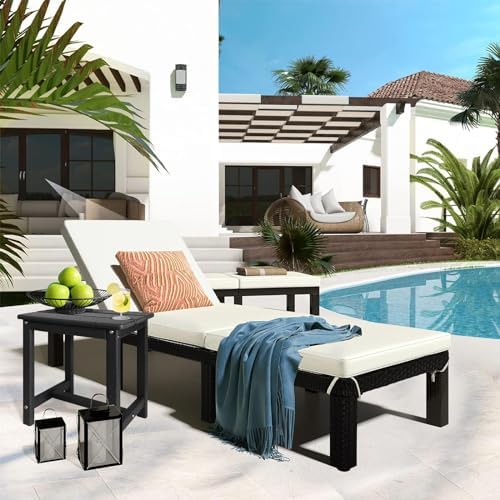 gardenstar adirondack square side table,one-tier outdoor end table shown in use