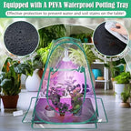 meonum mini greenhouse indoor with 10w grow light showing dimensions