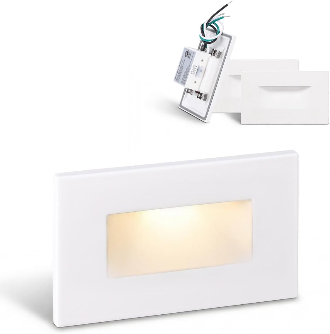 leonlite 3-pack 5cct 120v led step lights, horizontal, main product view