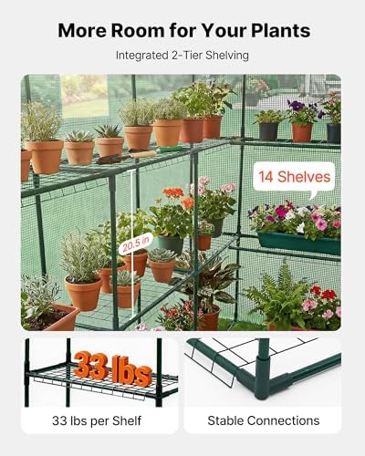 vevor walk-in greenhouse, 54" x 81.1" x 77.2", side view