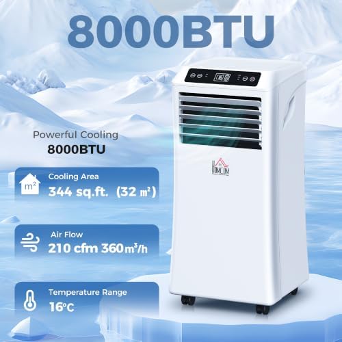 homcom 8000 btu portable air conditioner for rooms shown in use