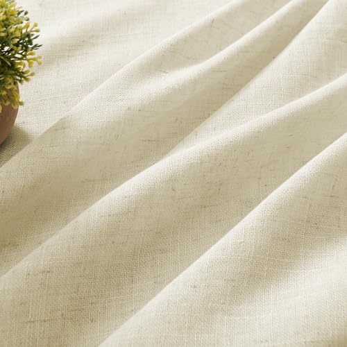 joydeco linen curtains 96 inch length 2 panel shown in use