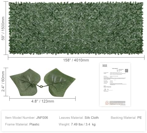 vevor artificial ivy privacy fence screen, 59 x on a desk or shelf