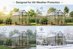 6x10 ft greenhouse, easy assembly aluminum polycarbonate greenhouses, package contents