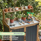 outdoor storage cabinet with 4 wheels and handle shown in use