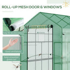 outsunny 7' x 5' x 6' walk-in greenhouse showing dimensions