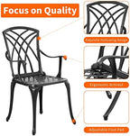 outdoor 3 piece bistro set cast aluminum bistro, side view