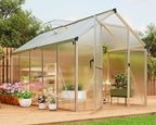 10 ft greenhouse, outdoor greenhouses, polycarbonate panels with, view 9