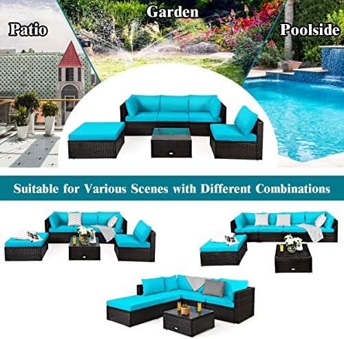 tangkula 6 piece patio furniture set, outdoor deck, package contents