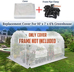 benefitusa greenhouse replacement cover half-transparent greenhouse cover (10'x7'x6'), close-up detail