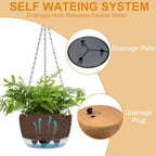 sunnypark 2 pack solar hanging planters for plants showing dimensions