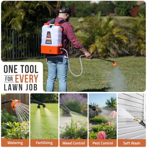 petratools hd4000 battery powered backpack sprayer, 6 hr, side view
