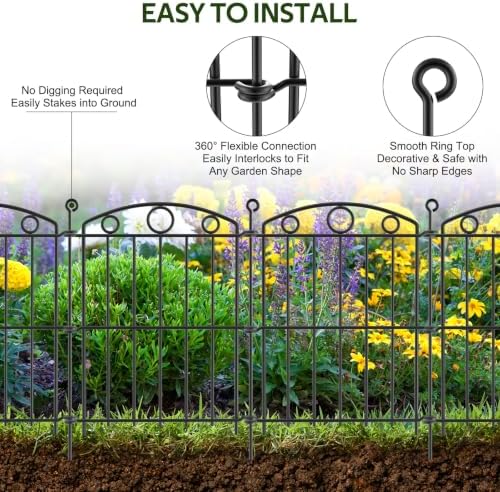 decorative garden fence 17in x 15ft, 15 panels, close-up detail
