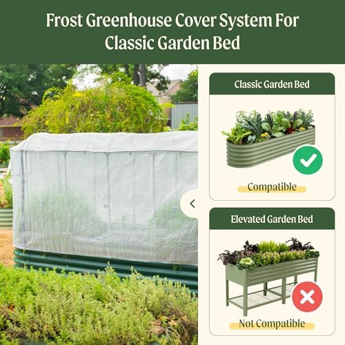 vego garden frost greenhouse cover system for 2.0' shown in use