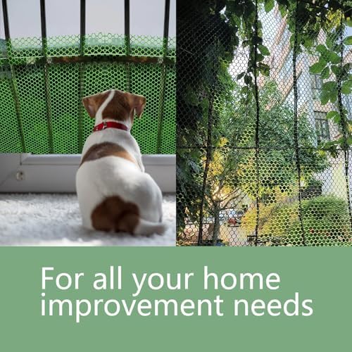 pet proof barrier net, black plastic chicken wire, side view