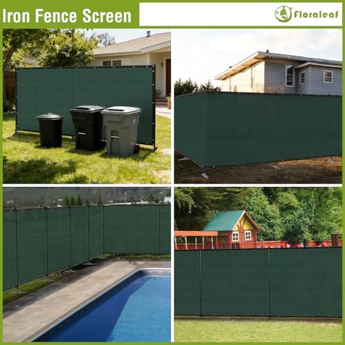 6'x12' privacy fence sets with iron poles outdoor shown in use