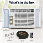 senville 5,000 btu window air conditioner, cools up shown in use