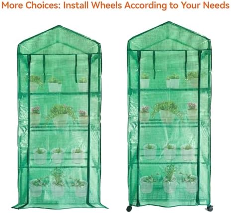 mini greenhouse,4 tier small portable greenhouses kit with on a desk or shelf