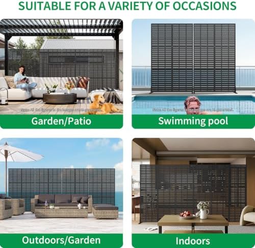 privacy screen for patio, outdoor freestanding metal privacy, package contents