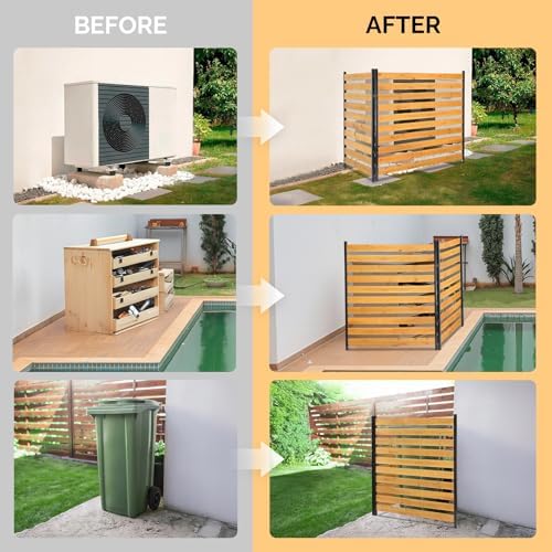vingli 54" x 39" wooden privacy fence for showing dimensions