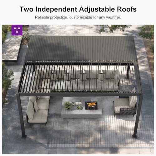 purple leaf louvered pergola 13' x 15' outdoor, package contents
