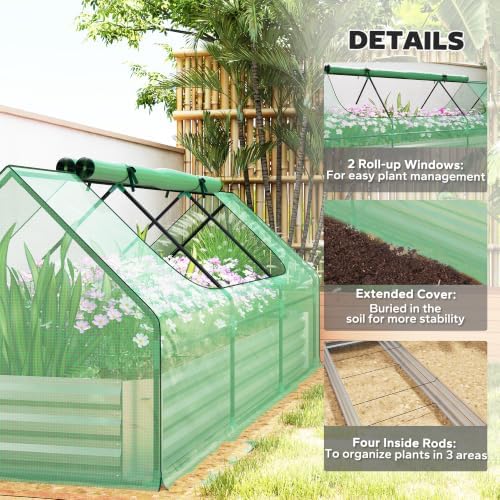outsunny 8.6 x 3 x 1ft metal planter, package contents